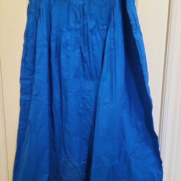 NWT Royal Blue Embroidery on both Blouse and Skirt 100% cotton - Picture 5 of 7